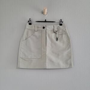 101% Waterproof Nylon Women's Mini Skirt Size XS, Stone, Tan Gorpcore Outdoor